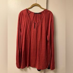 Gudrun Sjoden Mauve Linen Long Sleeve Top, size Large